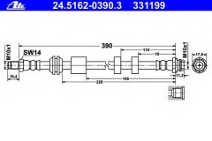 Шланг тормозной передний для FORD S-MAX (WA6) 1.6 EcoBoost 2011-2014, код двигателя JTWA,JTWB, V см3 1596, кВт 118, л.с. 160, бензин, Ate 24516203903